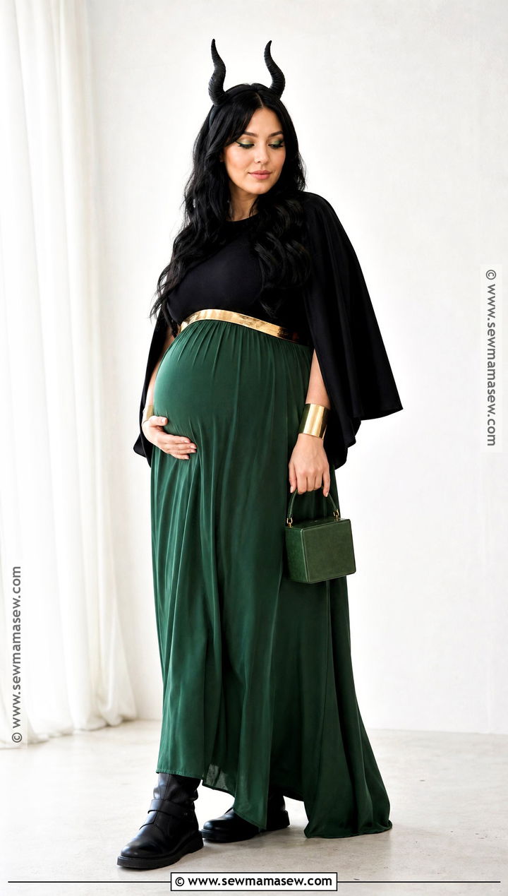 Maternity Loki Costume With Green Empire Waist Dress - 35 loki costume ideas