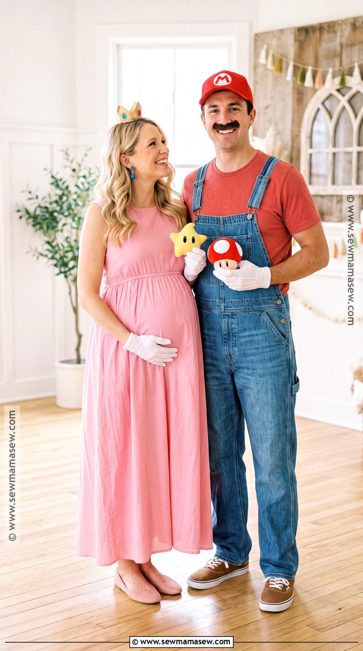 Maternity Mario And Peach Couple Costume - 30 Mario And Peach Costumes for Couples