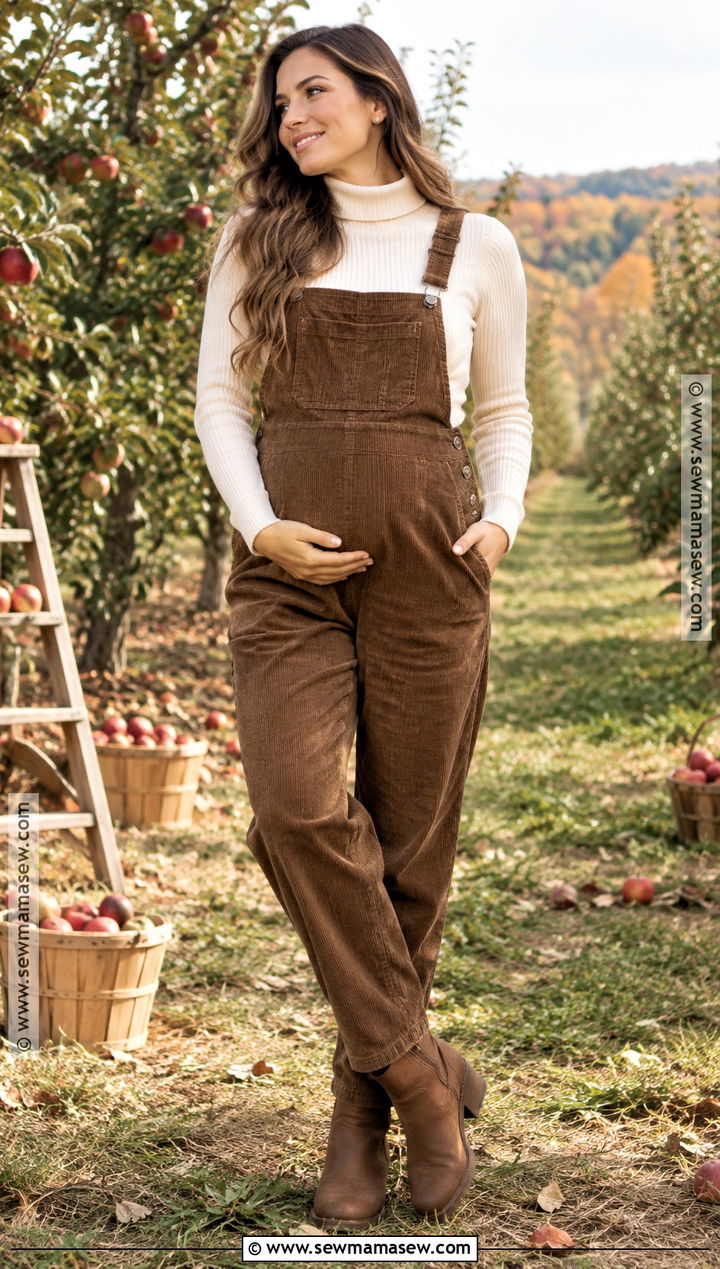 Maternity Overalls And Turtleneck Photo Outfit - 15 maternity photo fall outfits