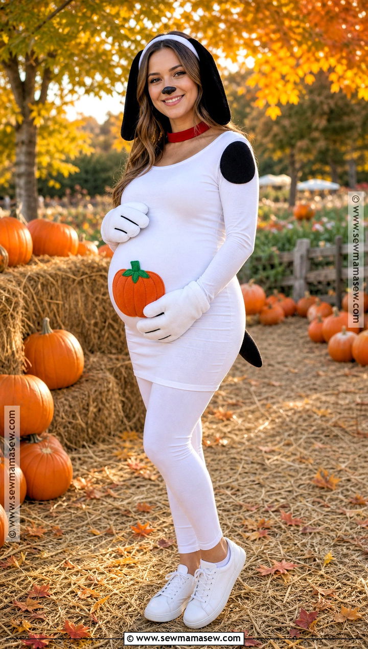 Maternity Snoopy Costume - 40 snoopy halloween costume ideas