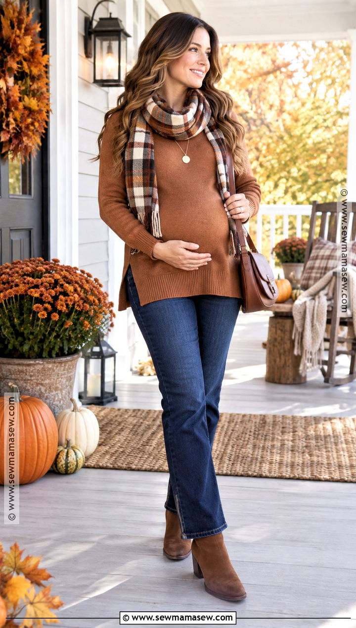 Maternity Thanksgiving Sweater And Maternity Jeans Outfit - 25 maternity thanksgiving outfit ideas