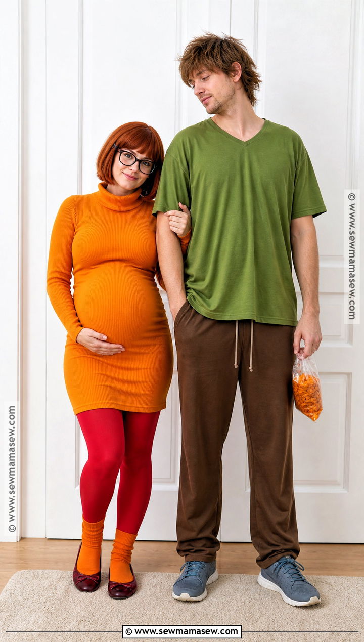 Maternity Velma and Shaggy Costume - 35 velma and shaggy costume ideas