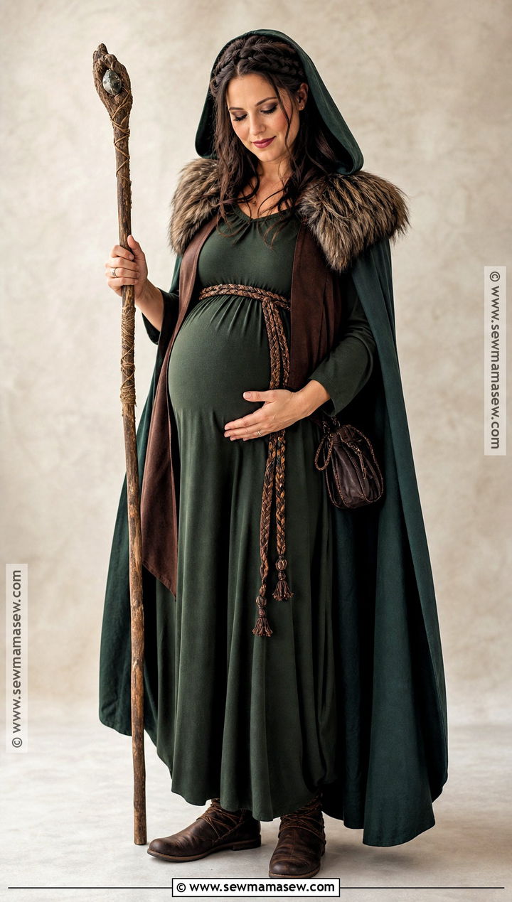 Maternity Viking Witch Costume With Flowing Cape - 30 viking witch costume ideas