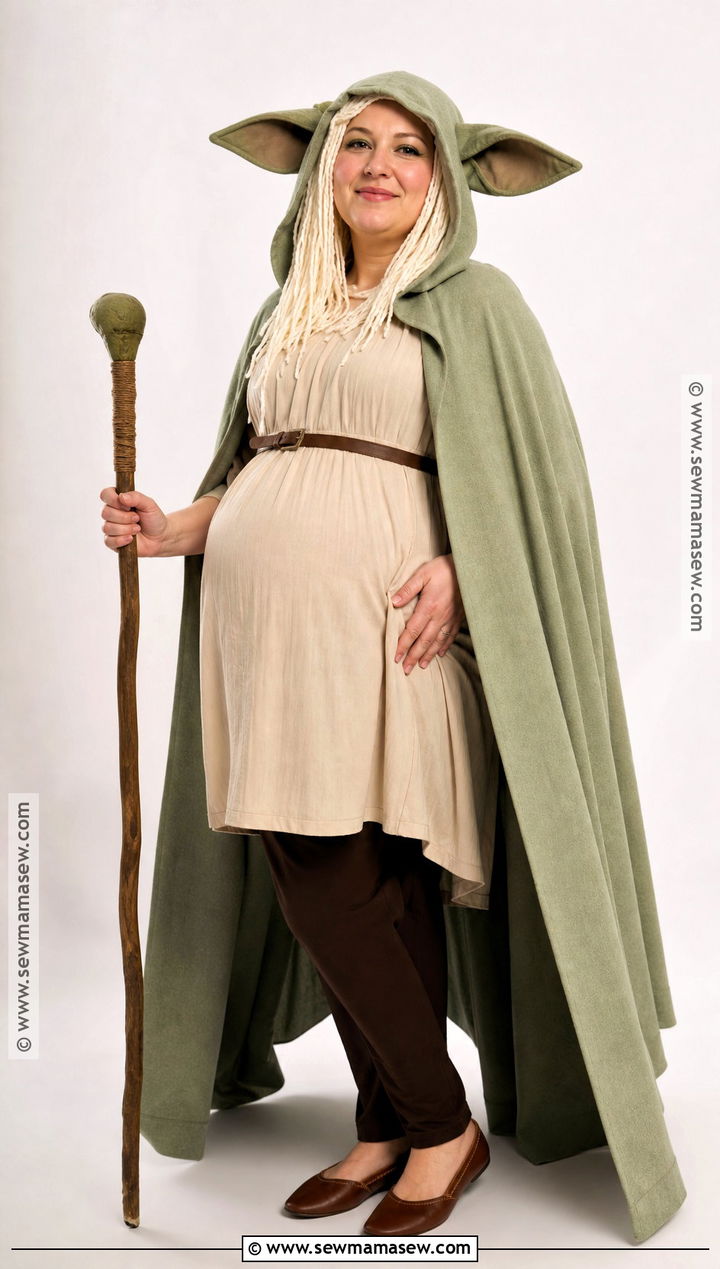 Maternity Yoda Costume With Empire Waist Tunic - 35 yoda costume ideas