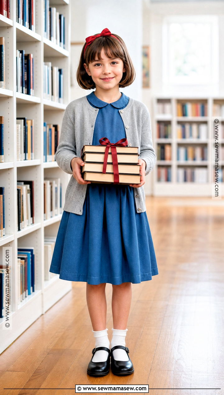 Matilda Costume With Blue Dress - 35 book character dress up ideas