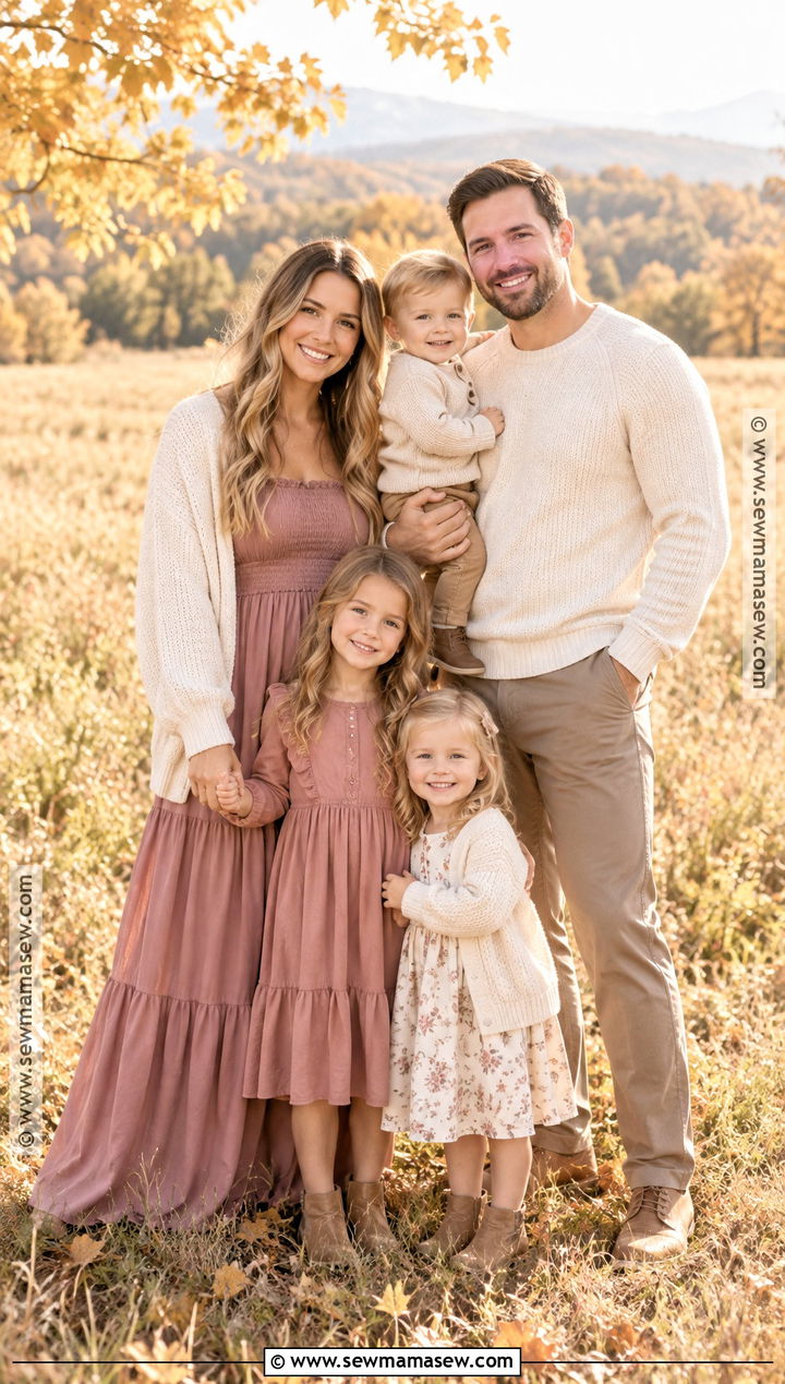 Mauve And Cream Fall Family Picture Outfit - 25 outdoor fall family pictures outfits