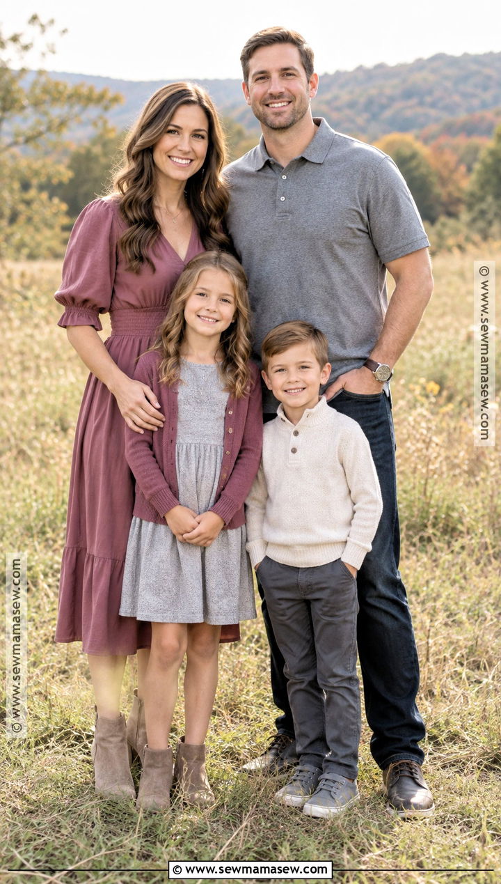 Mauve And Gray Early Fall Family Photo Outfits - 20 early fall family photo outfits