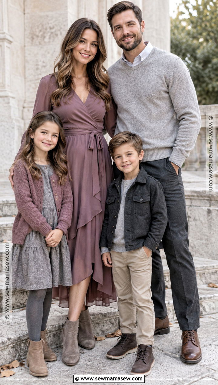 Mauve And Gray Fall Family Portrait Outfits - 15 family portraits outfits fall