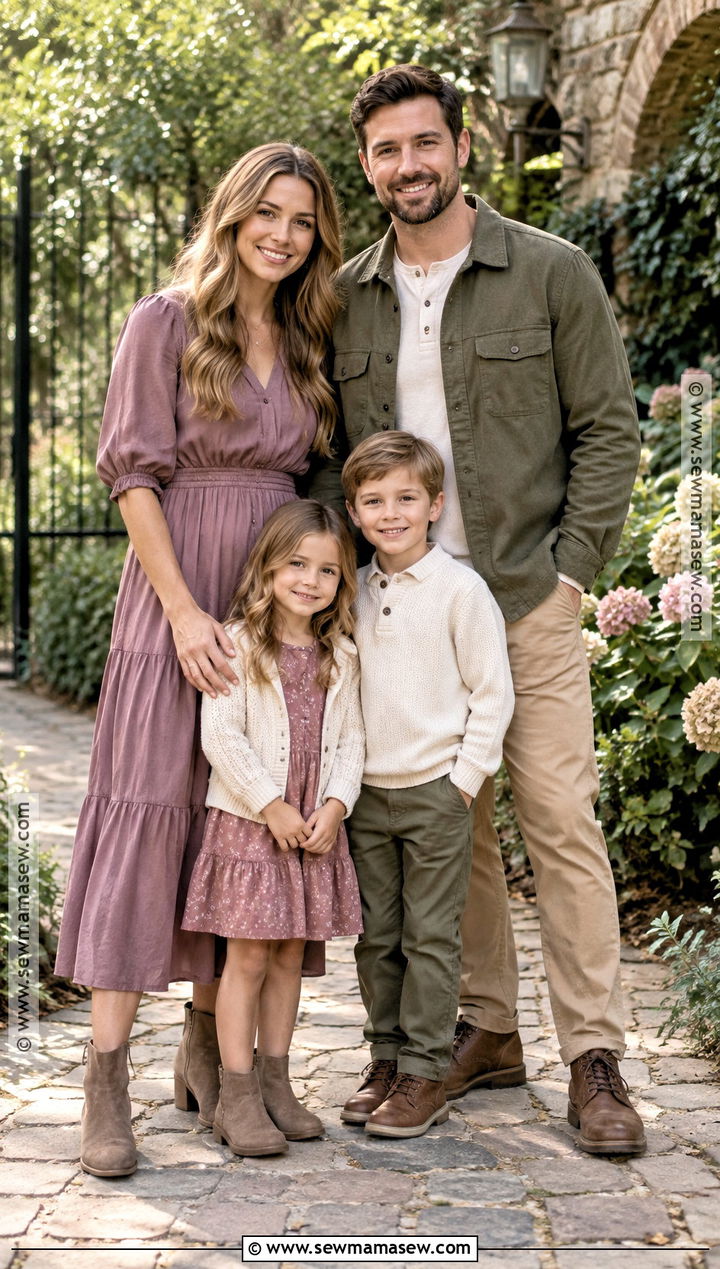 Mauve And Olive September Family Photo Outfits - 20 september family photos outfits