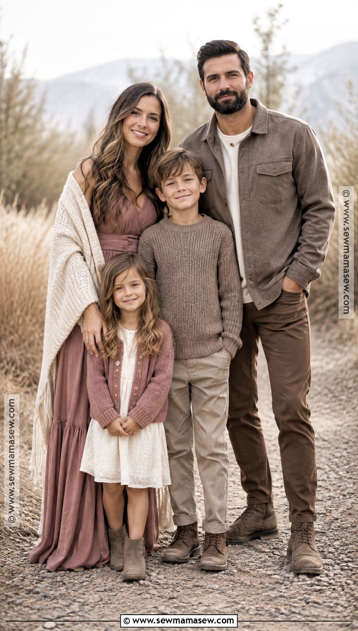 Mauve And Taupe Fall Family Photo Outfit - 15 fall photo outfits for family