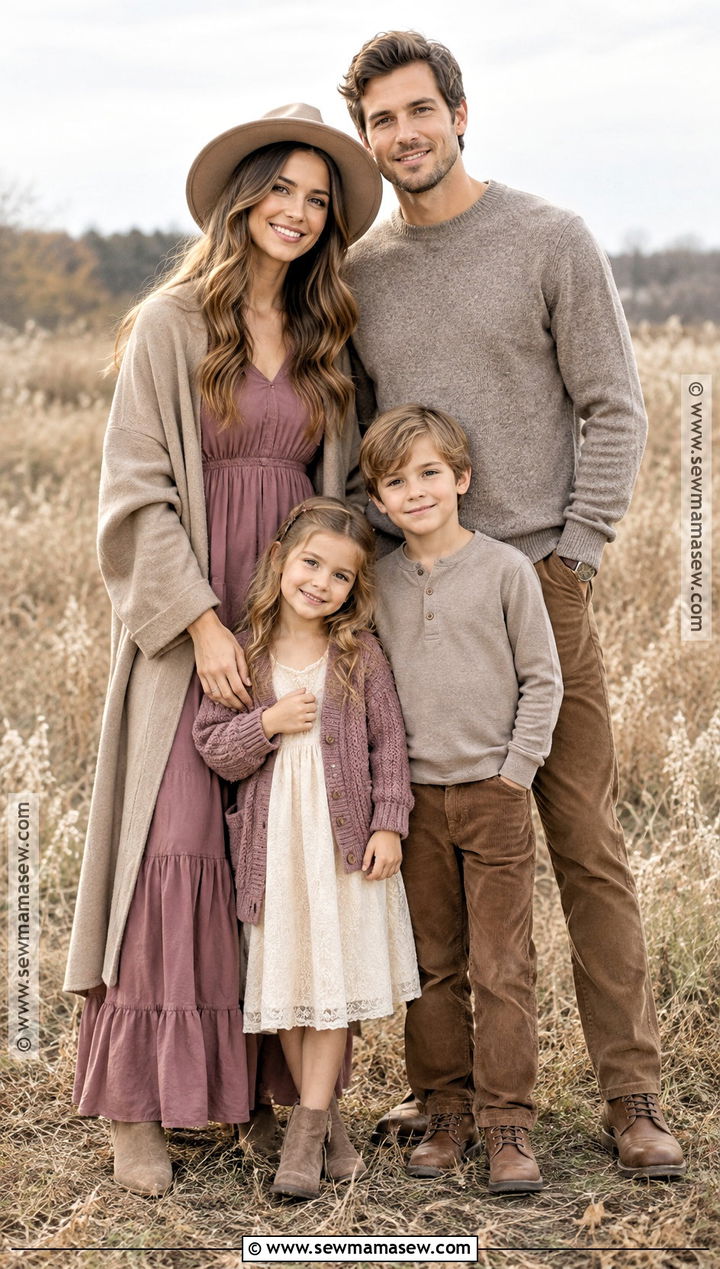 Mauve And Taupe Fall Family Photo Outfits - 15 family photo outfit inspo fall ideas