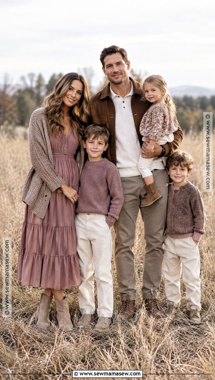 Mauve And Taupe Fall Family Photo Outfits - 15 Fall Family Photos Outfit Ideas