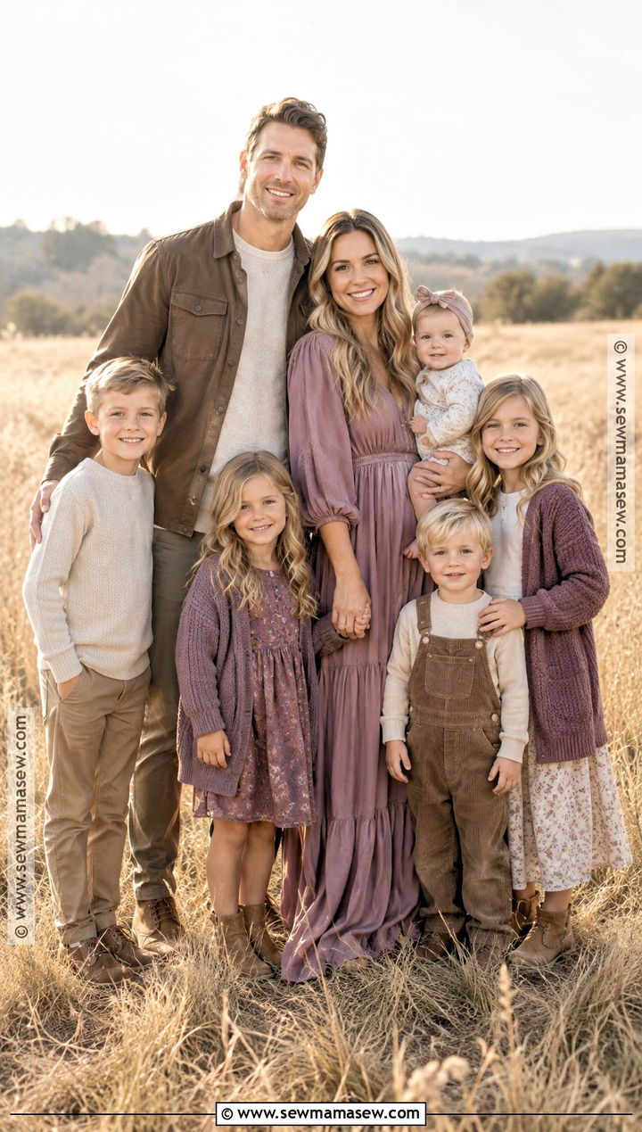 Mauve And Taupe Fall Family Picture Outfits - 15 fall large family pictures outfits