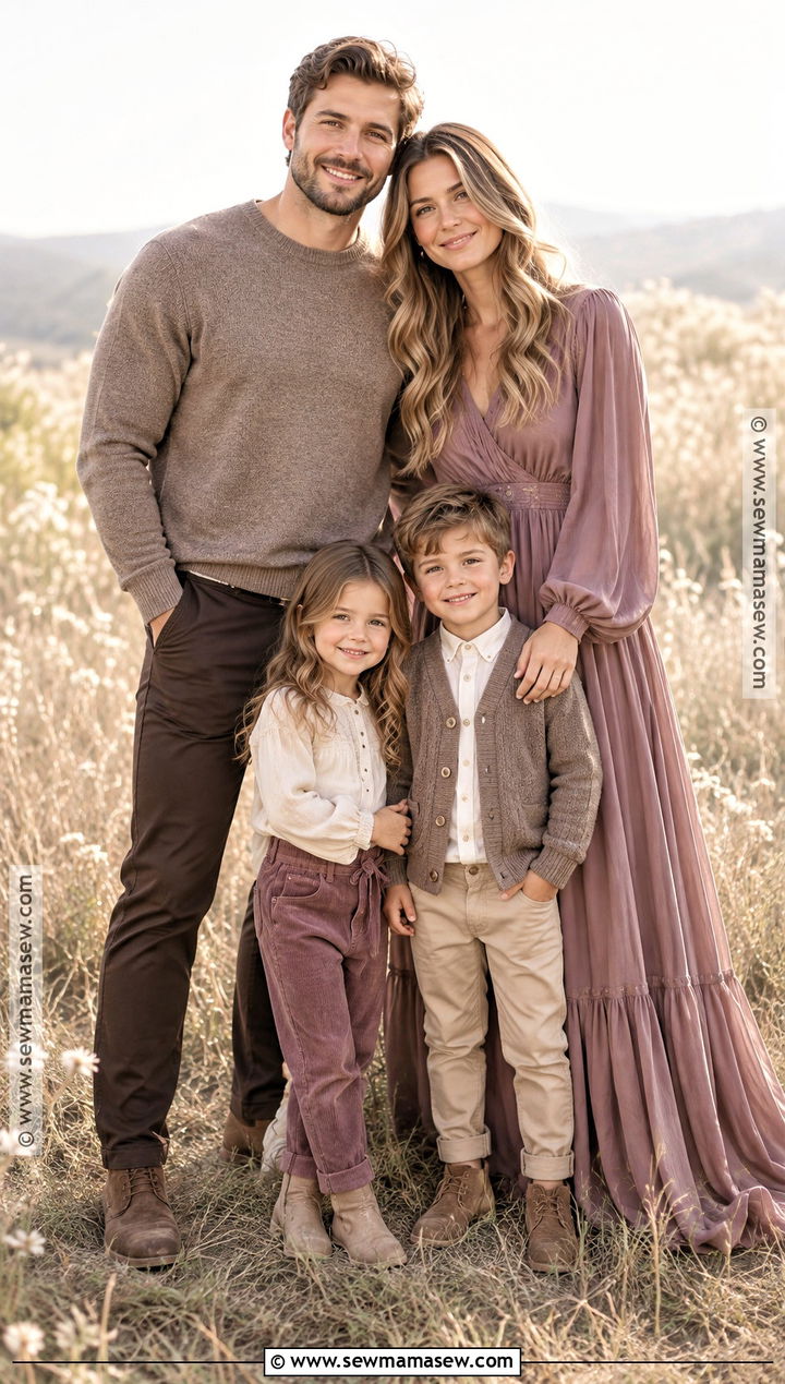Mauve And Taupe Fall Family Picture Outfits - 15 fall family pictures outfits 4 people