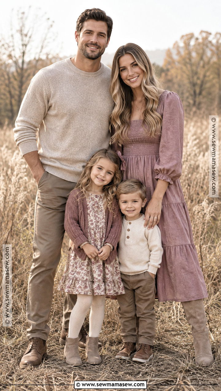 Mauve And Taupe Family Portrait Outfit - 20 Fall Family Portraits Outfits