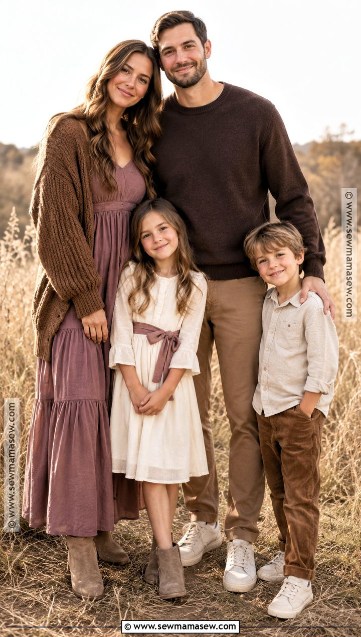 Mauve And Warm Brown Fall Family Photoshoot Outfit - 20 fall family photoshoot outfits