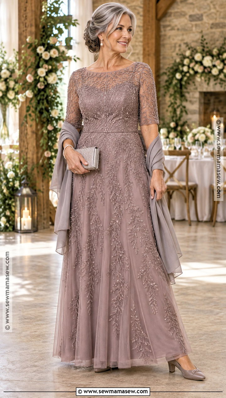 Mauve Beaded Mother Of The Bride Dress - 25 fall mother of the bride dresses rustic