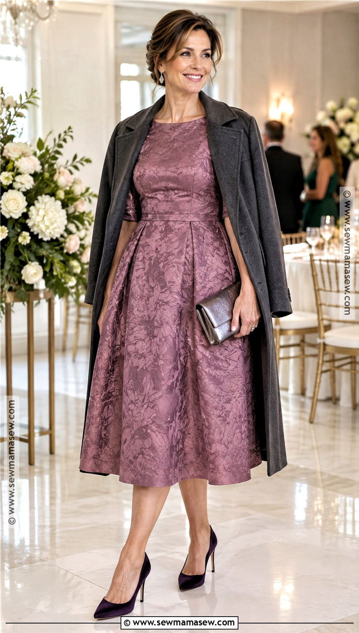 Mauve Jacquard Aunt Of The Bride Dress - 15 Aunt Of The Bride Dresses Fall