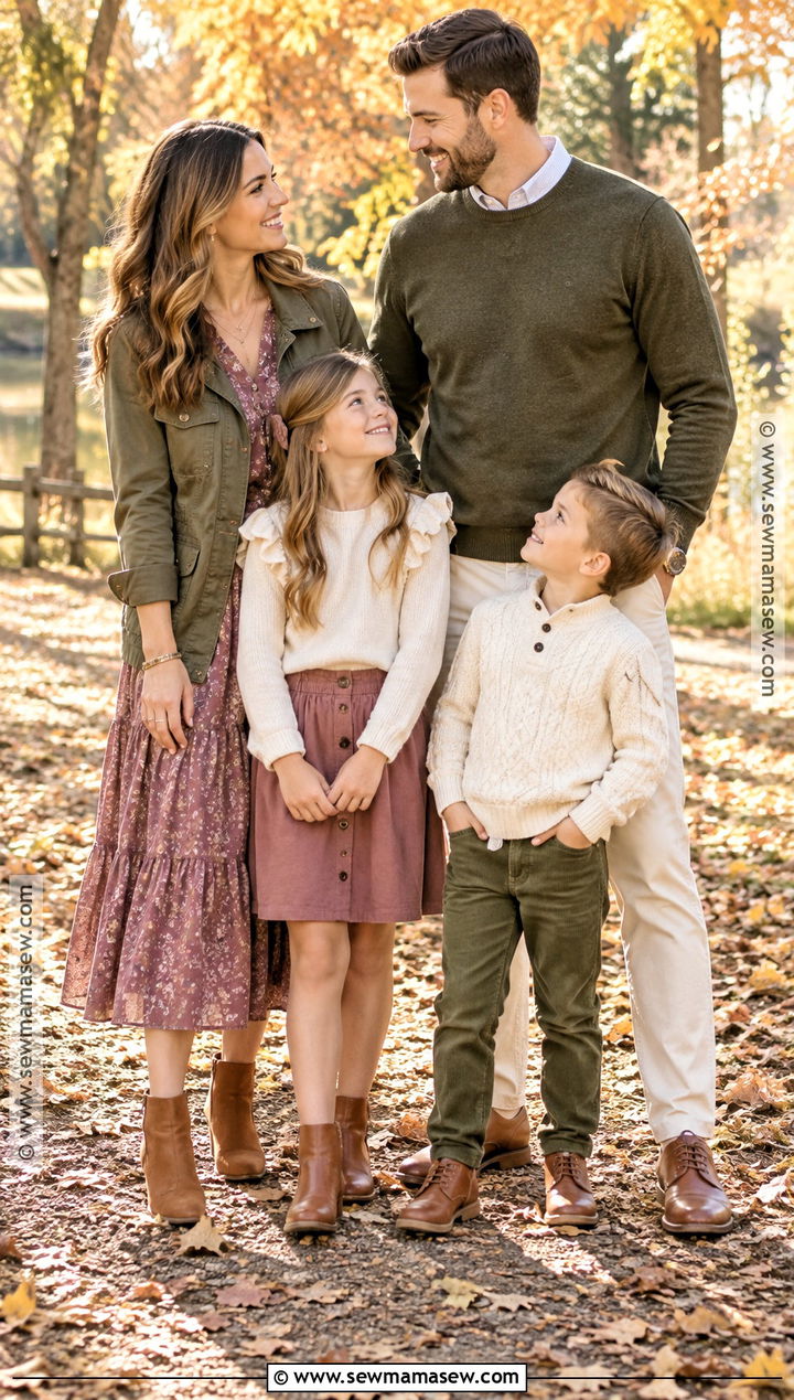 Mauve Olive and Cream Fall Family Picture Outfit - 20 fall color family picture outfits