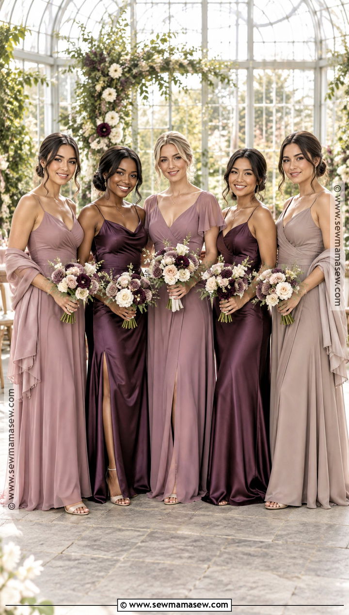 Mauve Plum And Taupe Bridesmaid Dresses - 15 October Wedding Colors Schemes Bridesmaid Dress Ideas