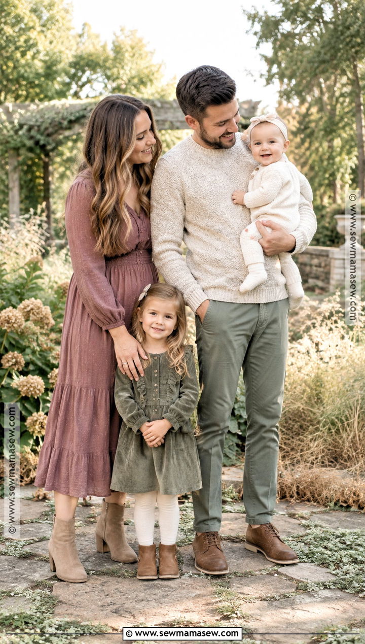 Mauve Sage and Oatmeal Fall Family Photo Outfits - 20 Fall Family Photo Outfits Color Combos