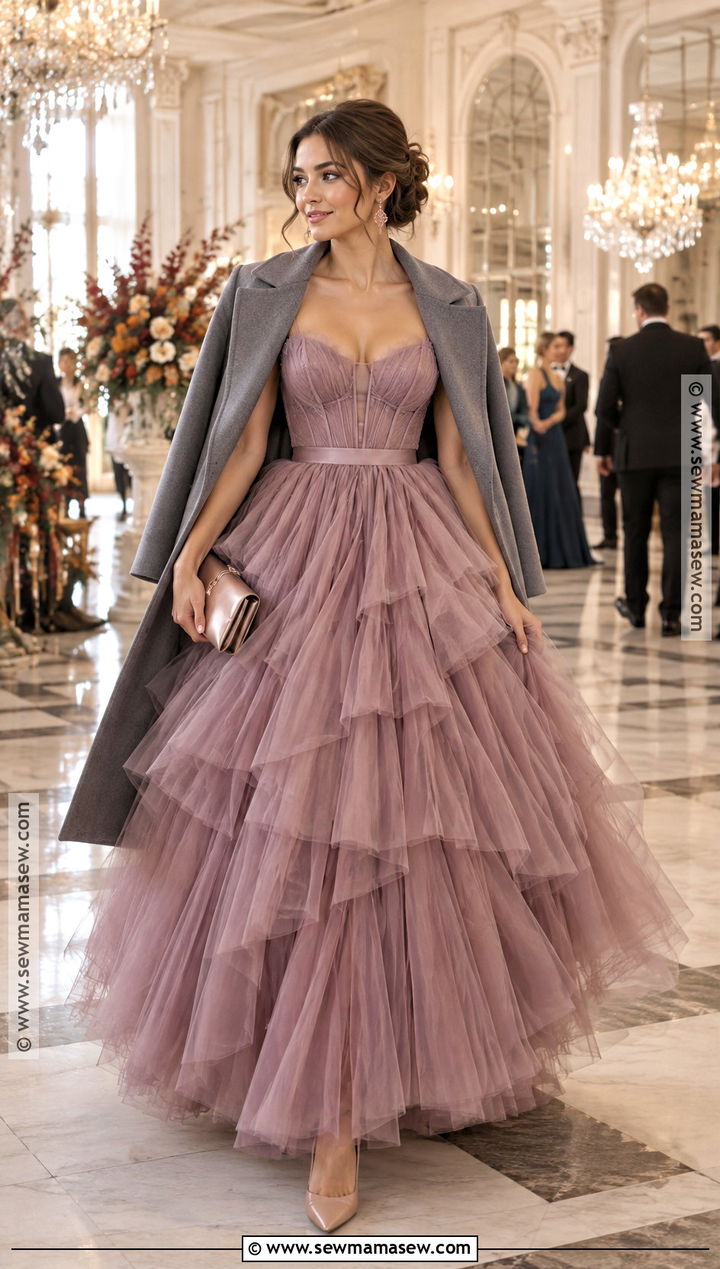 Mauve Tulle Autumn Ball Dress - 20 autumn ball dress ideas