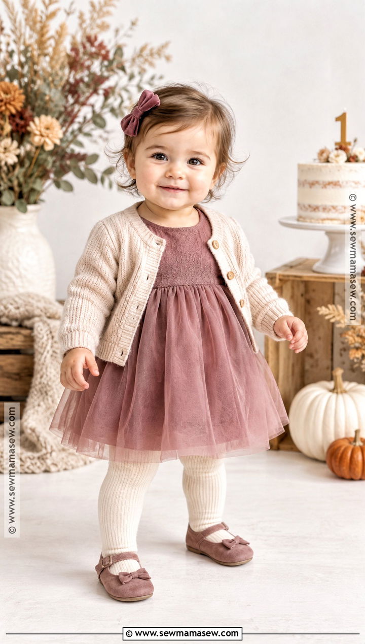 Mauve Tulle Baby Girl Dress Outfit - 15 fall baby girl dress ideas