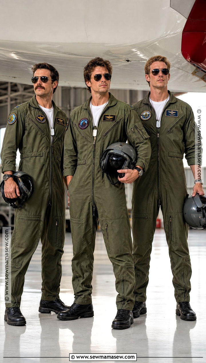 Maverick Goose And Iceman Pilot Trio Costume - 30 Trio Halloween Costumes for Men