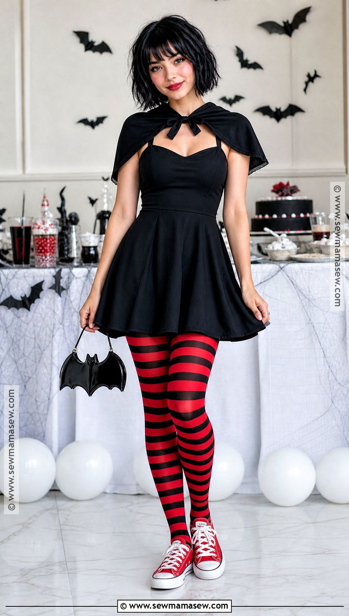 Mavis Vampire Costume With Striped Tights - 40 halloween costumes black hair