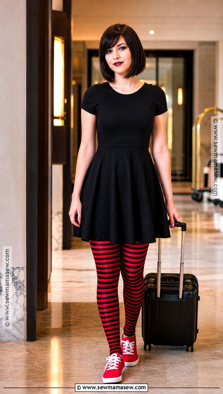 Mavis Vampire Costume With Striped Tights - 40 brunette halloween costumes