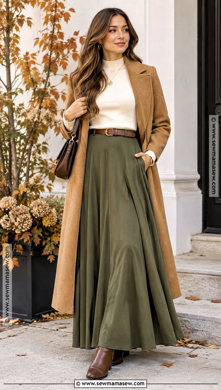 Maxi Skirt And Fitted Sweater Church Outfit - 15 Fall Outfits 2026 For Church