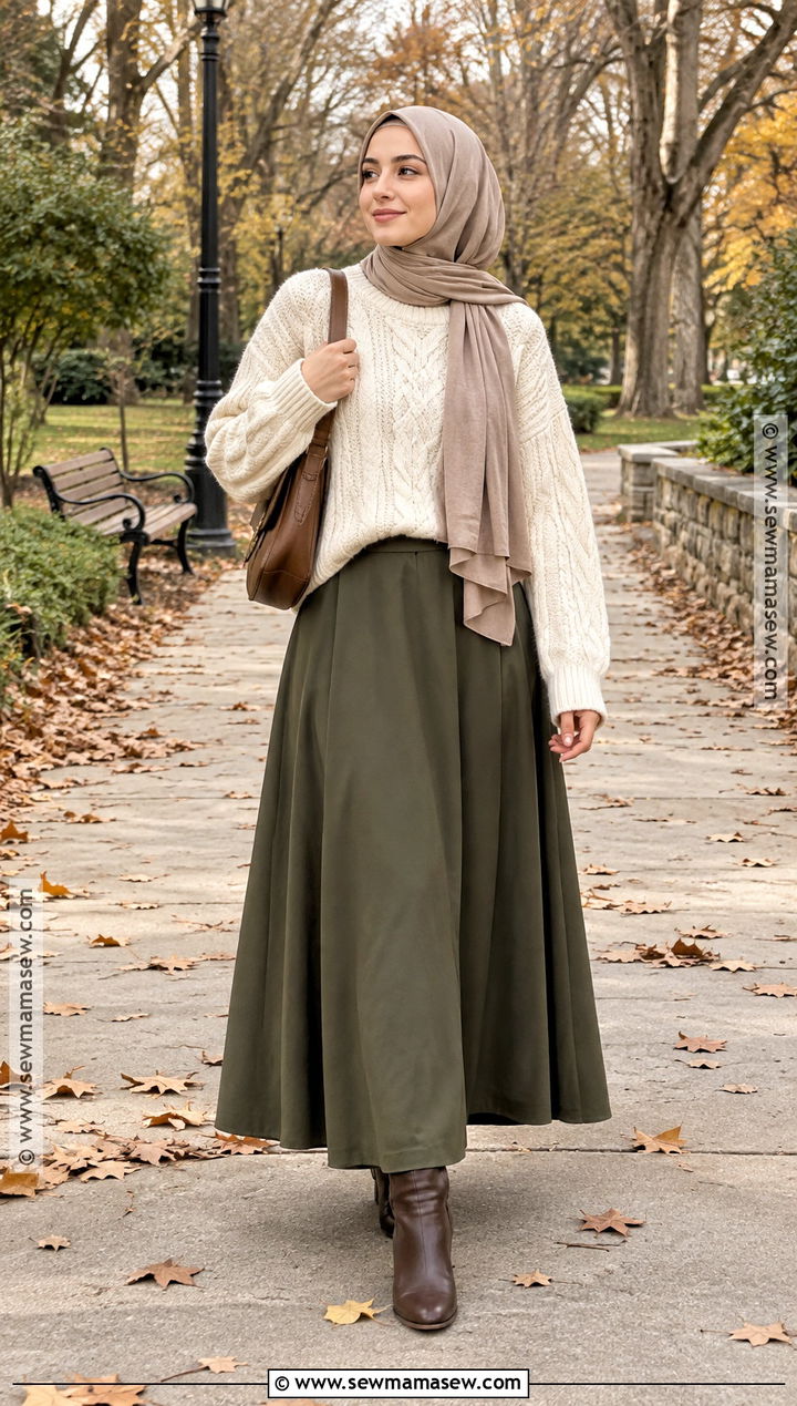 Maxi Skirt Fall Hijab Outfit - 15 fall hijab style ideas