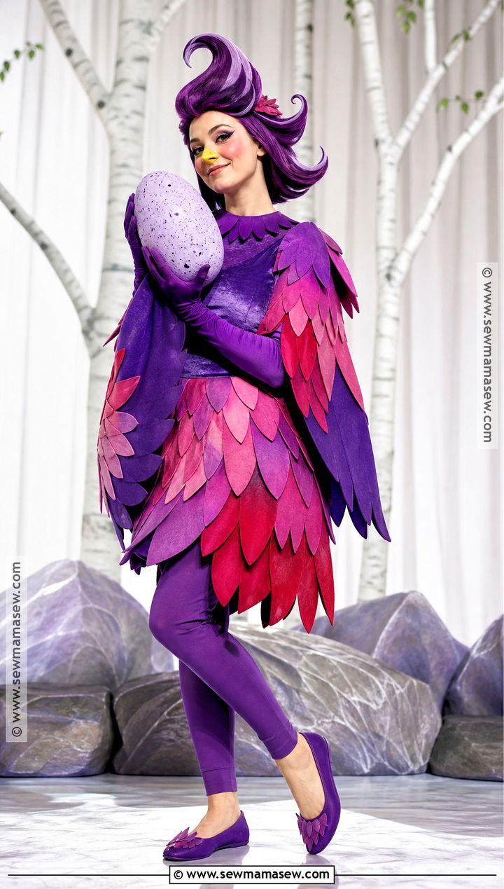 Mayzie La Bird Costume With Purple Feathers - 30 dr seuss characters dress up ideas