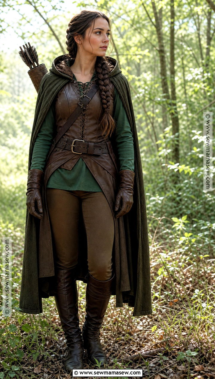 Medieval Archer Costume With Hooded Cloak - 40 warm halloween costumes