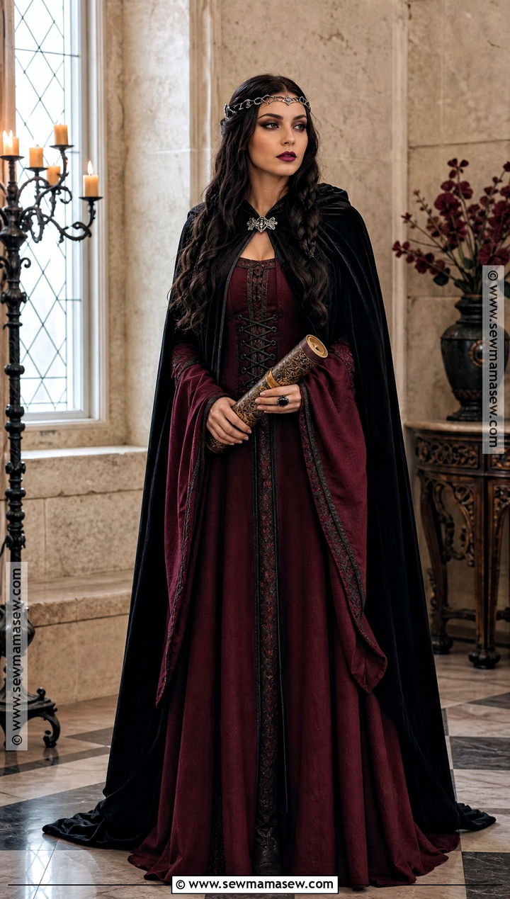 Medieval Dracula Costume With Hooded Gown - 30 Dracula Costume Ideas for Women