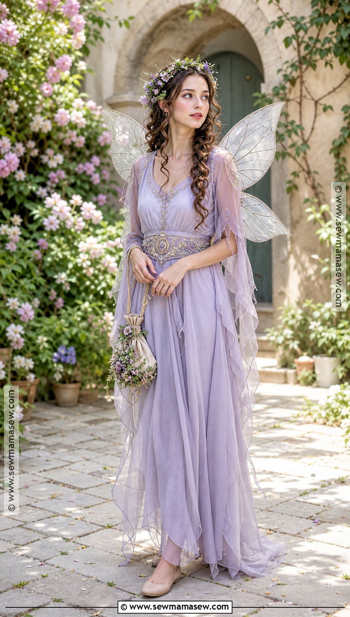 Medieval Fairy Costume With Floral Dress - 30 Medieval Costume Ideas for Women