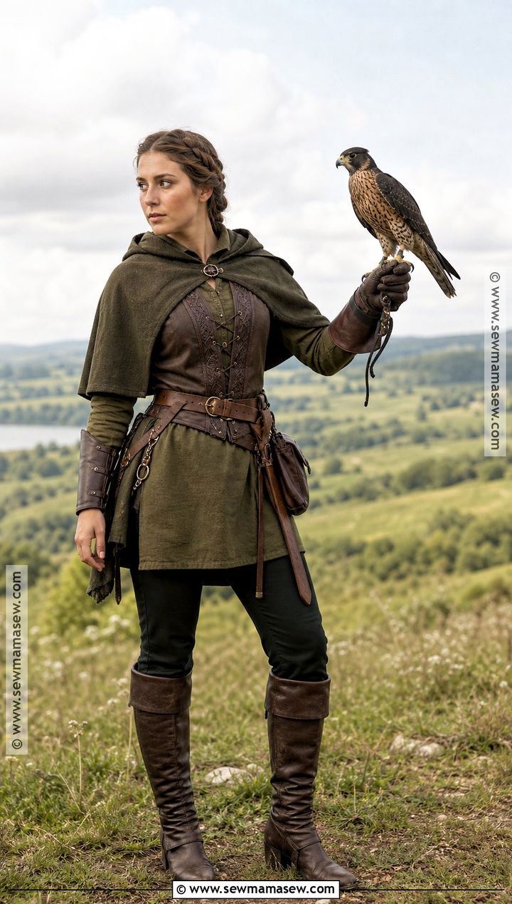 Medieval Falconer Costume With Faux Bird - 30 Medieval Costume Ideas for Women