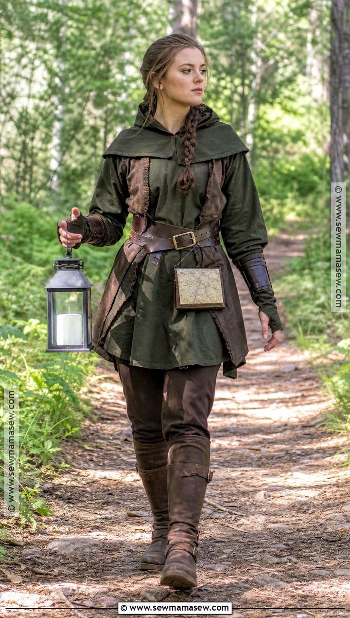 Medieval Forest Ranger Costume With Brown Cape - 30 Medieval Costume Ideas for Women