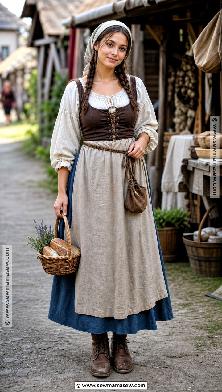 Medieval Peasant Costume With Apron - 30 Medieval Costume Ideas for Women