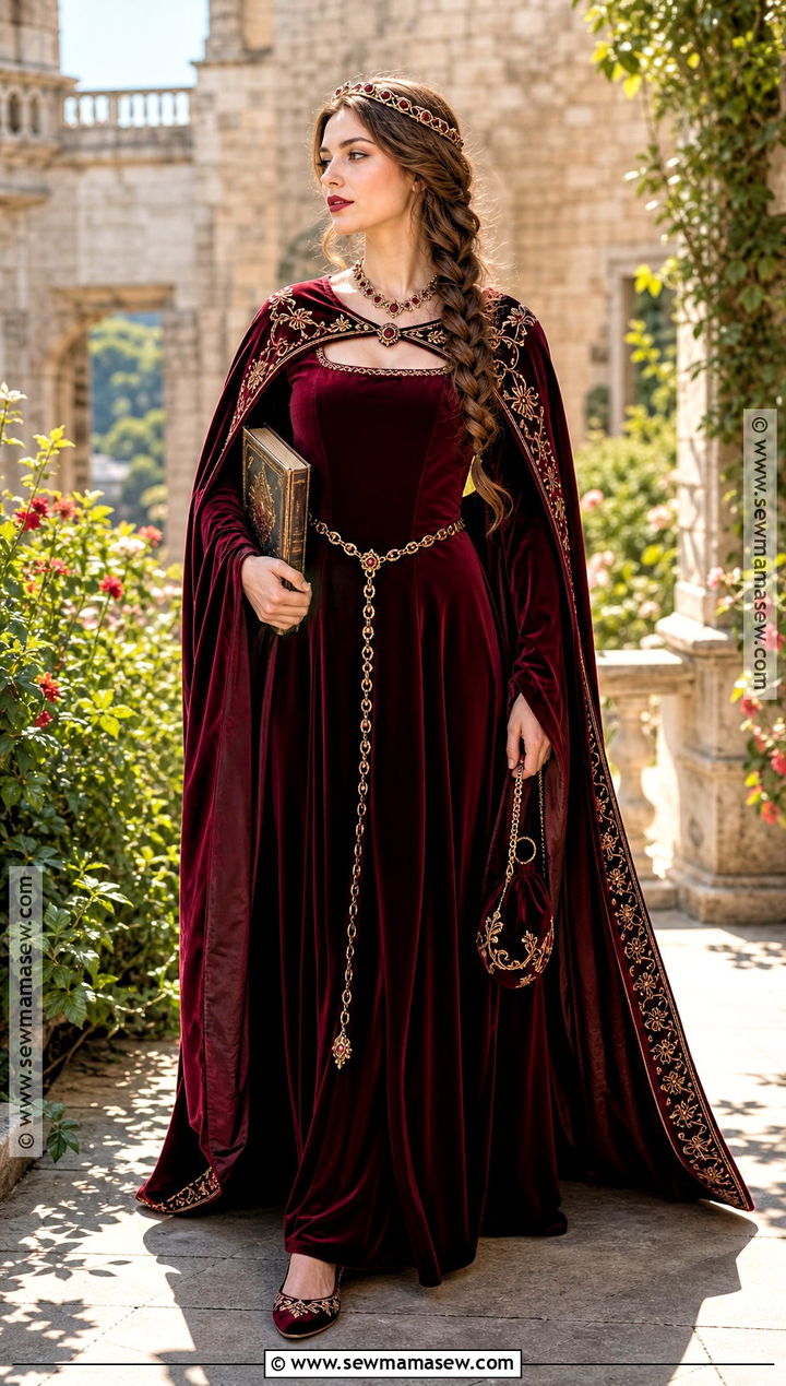 Medieval Princess Costume With Velvet Gown - 35 Fantasy Costumes