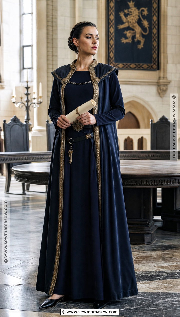 Medieval Royal Advisor Costume With Dark Robes - 30 Medieval Costume Ideas for Women