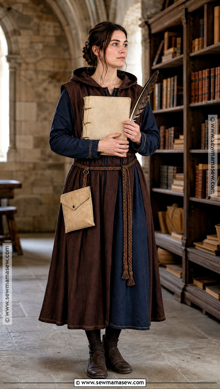 Medieval Scribe Costume With Hooded Robe - 30 Medieval Costume Ideas for Women