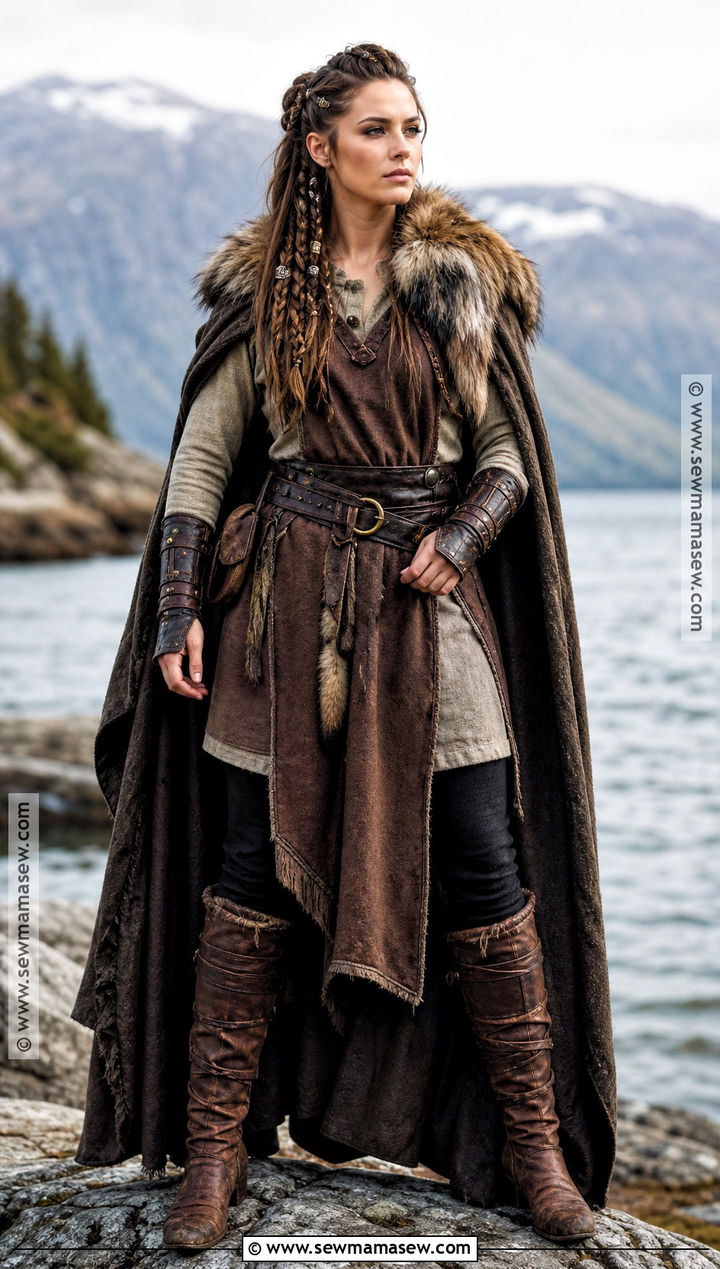 Medieval Shieldmaiden Costume With Faux Fur - 30 Medieval Costume Ideas for Women