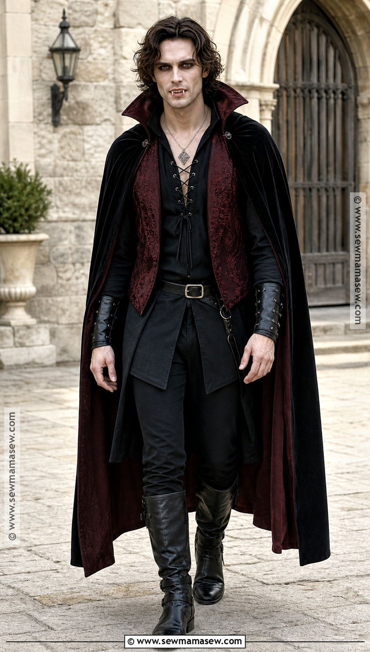 Medieval Vampire Costume With Hooded Cape - 30 Mens Vampire Costume Ideas