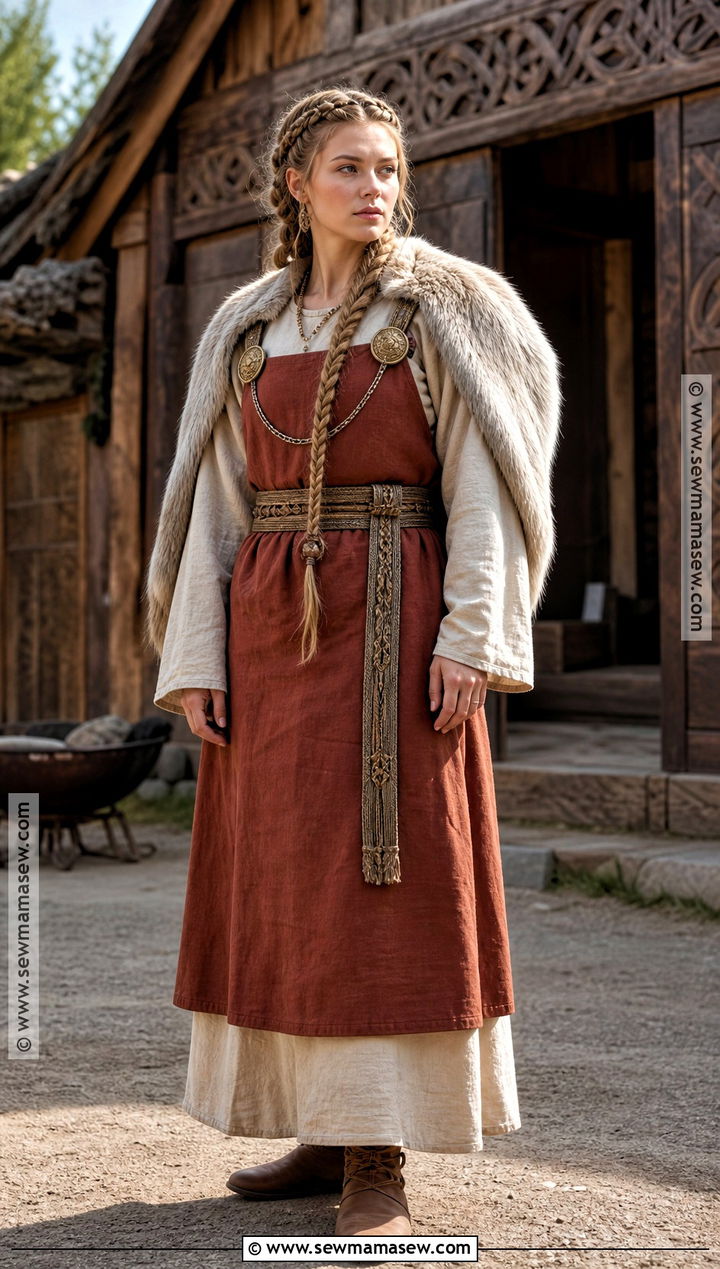 Medieval Viking Woman Costume With Apron Dress - 30 Medieval Costume Ideas for Women