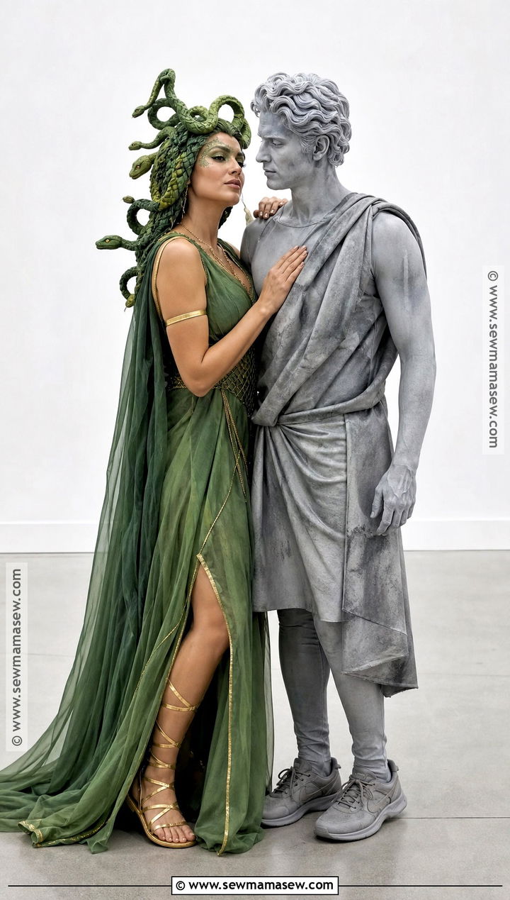 Medusa And Stone Statue Couple Costume - 30 couples costumes ideas