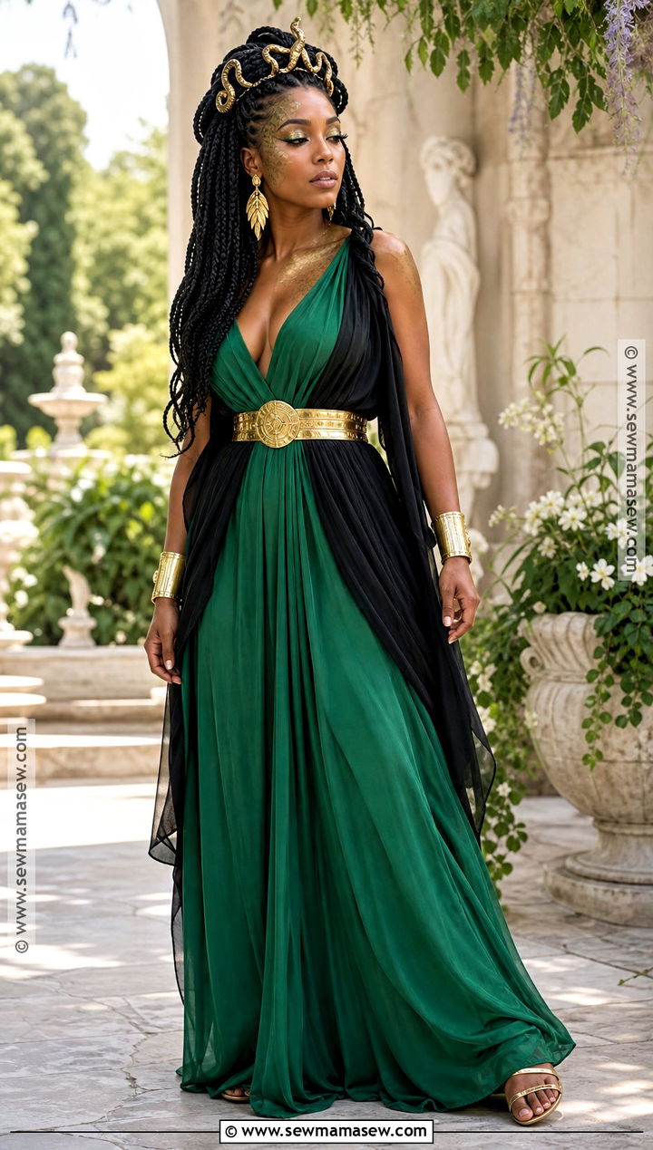 Medusa Costume With Black Snake Headband - 35 halloween costumes for black hair