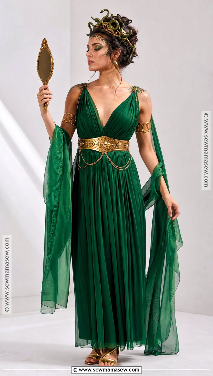 Medusa Green And Gold Costume - 35 female halloween costume ideas