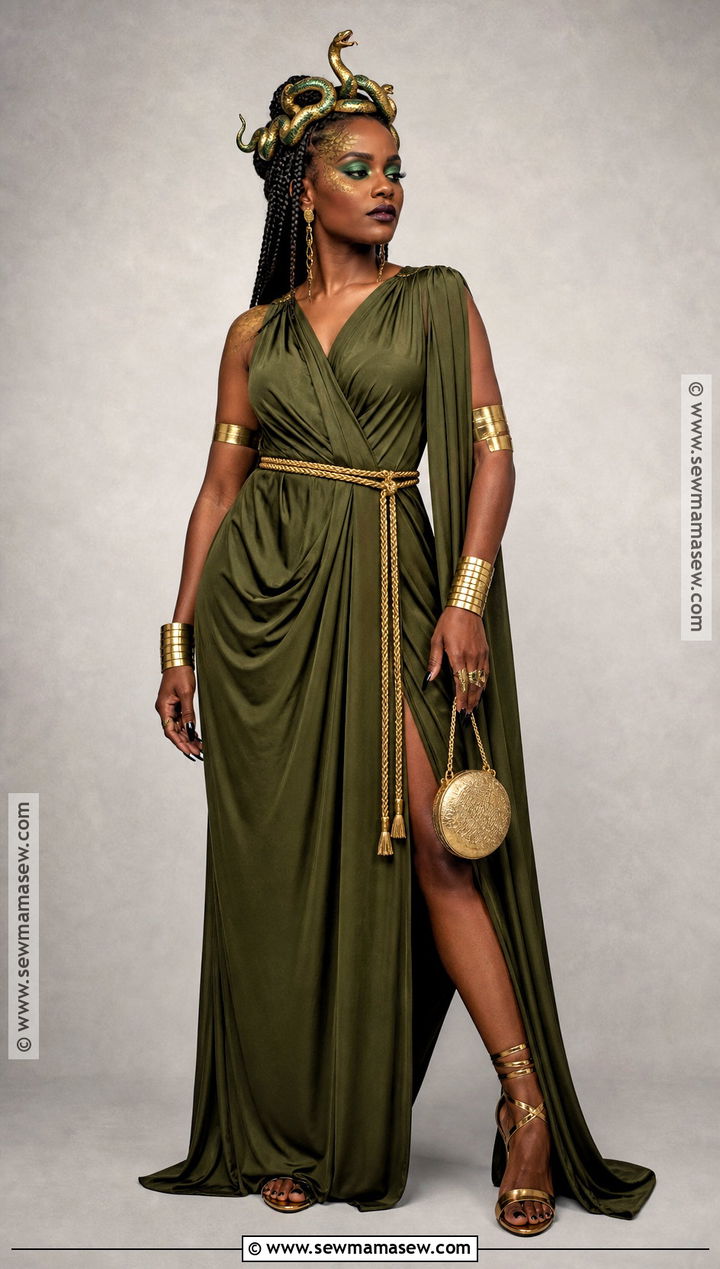 Medusa Halloween Costume With Gold Snakes - 45 halloween costumes for black women