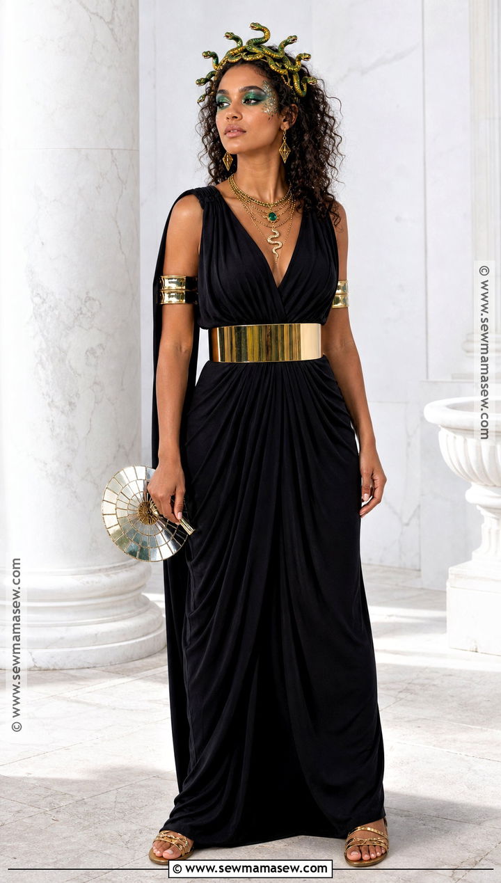 Medusa Long Black Dress Costume - 30 long black dress halloween costume ideas